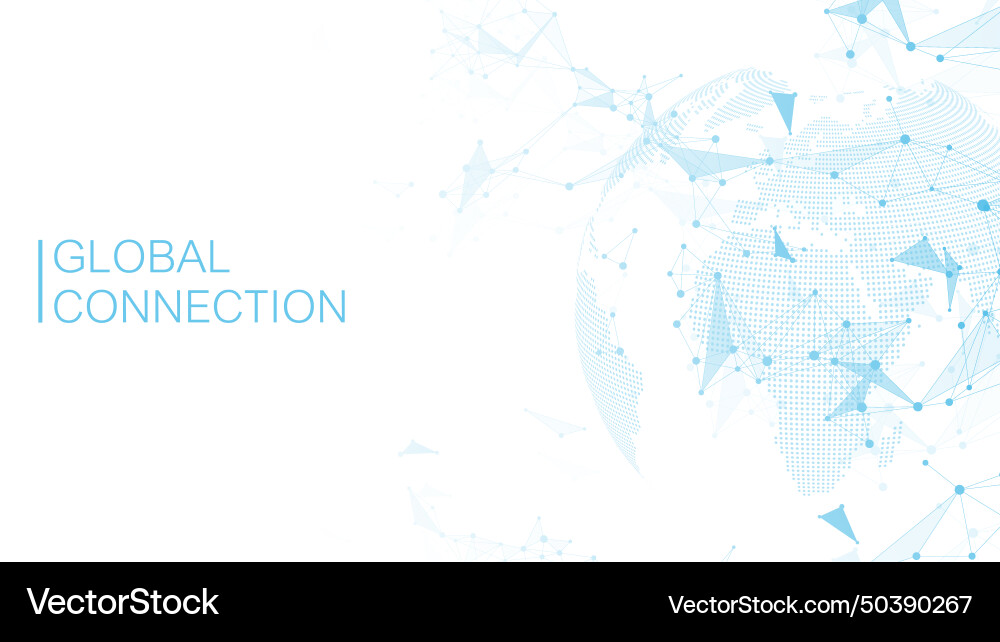 Global network connection banner design template Global network connection banner design template vector image