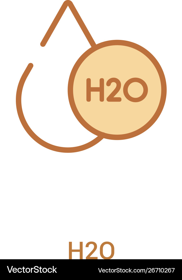 H2o concept 2 colored icon simple line element H2o concept 2 colored icon simple line element Vector Image