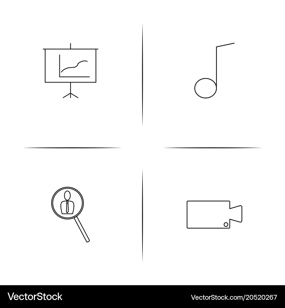 Internet of things simple linear icons set vector image