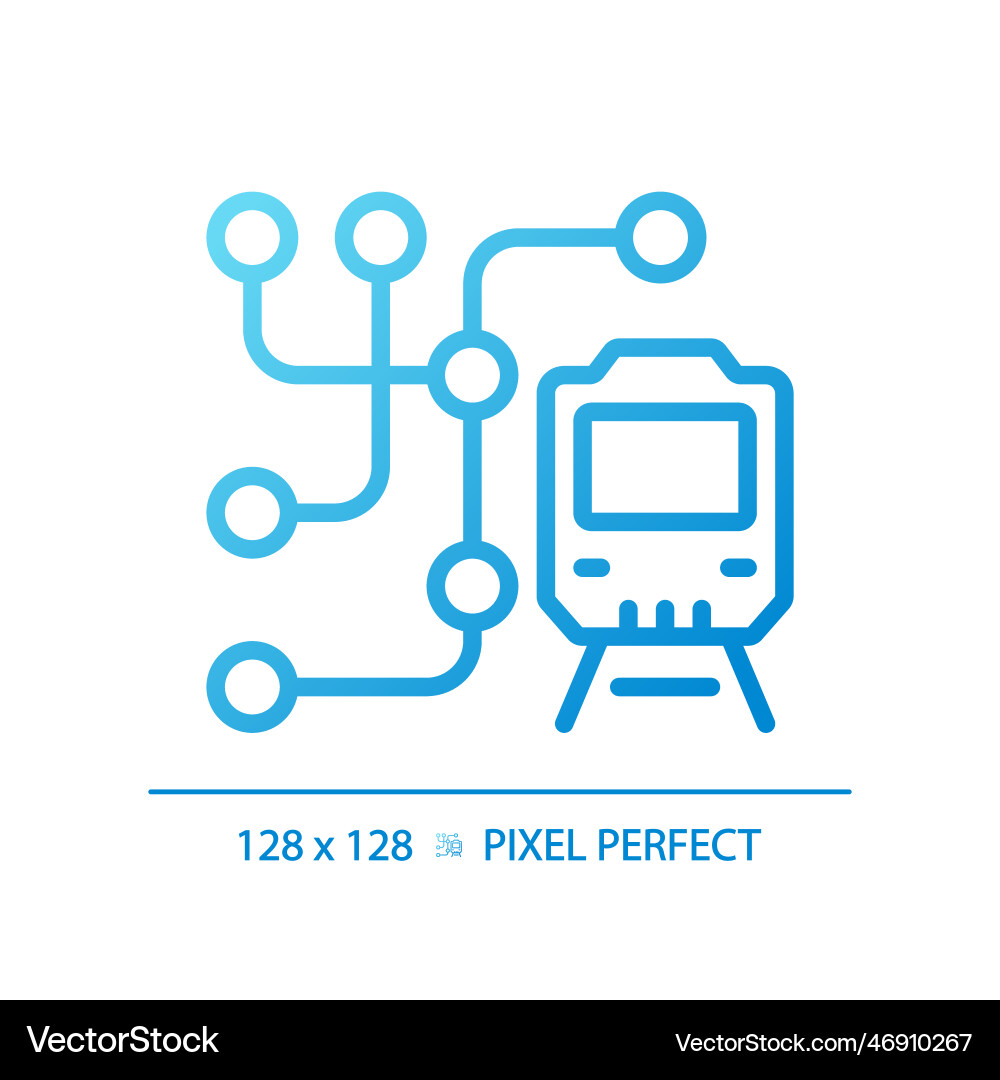 Metro map pixel perfect gradient linear icon Metro map pixel perfect gradient linear icon vector image