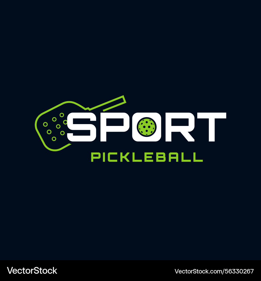 Pickle ball racket simple line design vector image