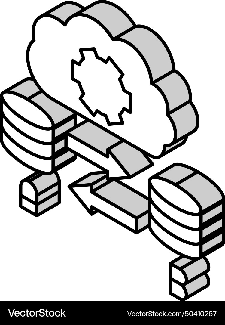 Replication database isometric icon Replication database isometric icon vector image