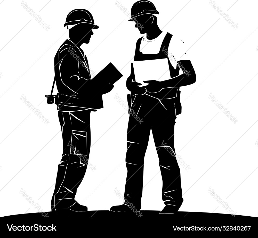 Technical tandem paper holding engineers logo Technical tandem paper holding engineers logo vector image