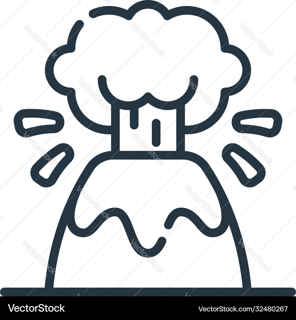 Volcano icon isolated on white background outline Volcano icon isolated on white background outline vector image