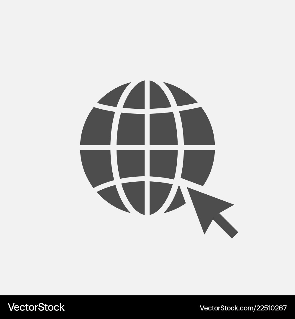 Web globe website icon go to Vector Image