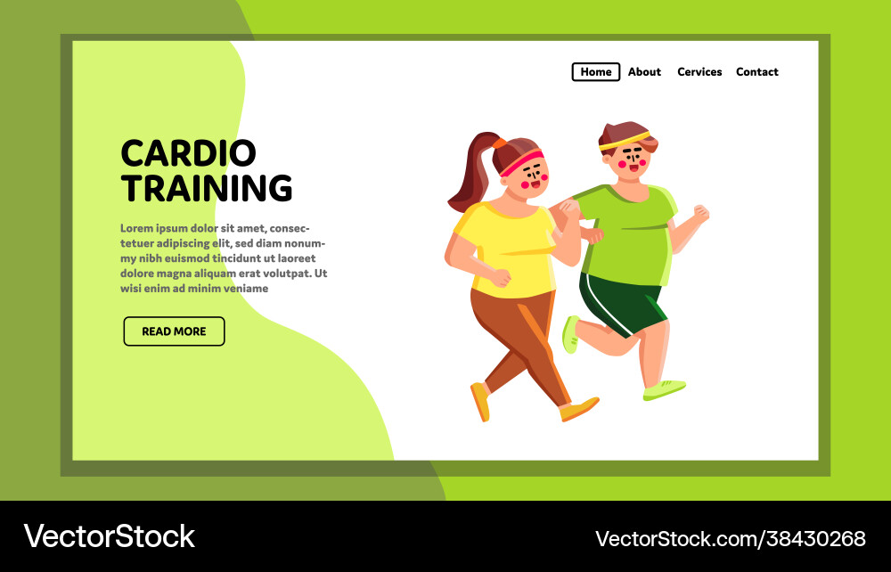 Cardio Ausbildung übergewichtig Mann und Frau Cardio Ausbildung übergewichtig Mann und Frau vektorbild