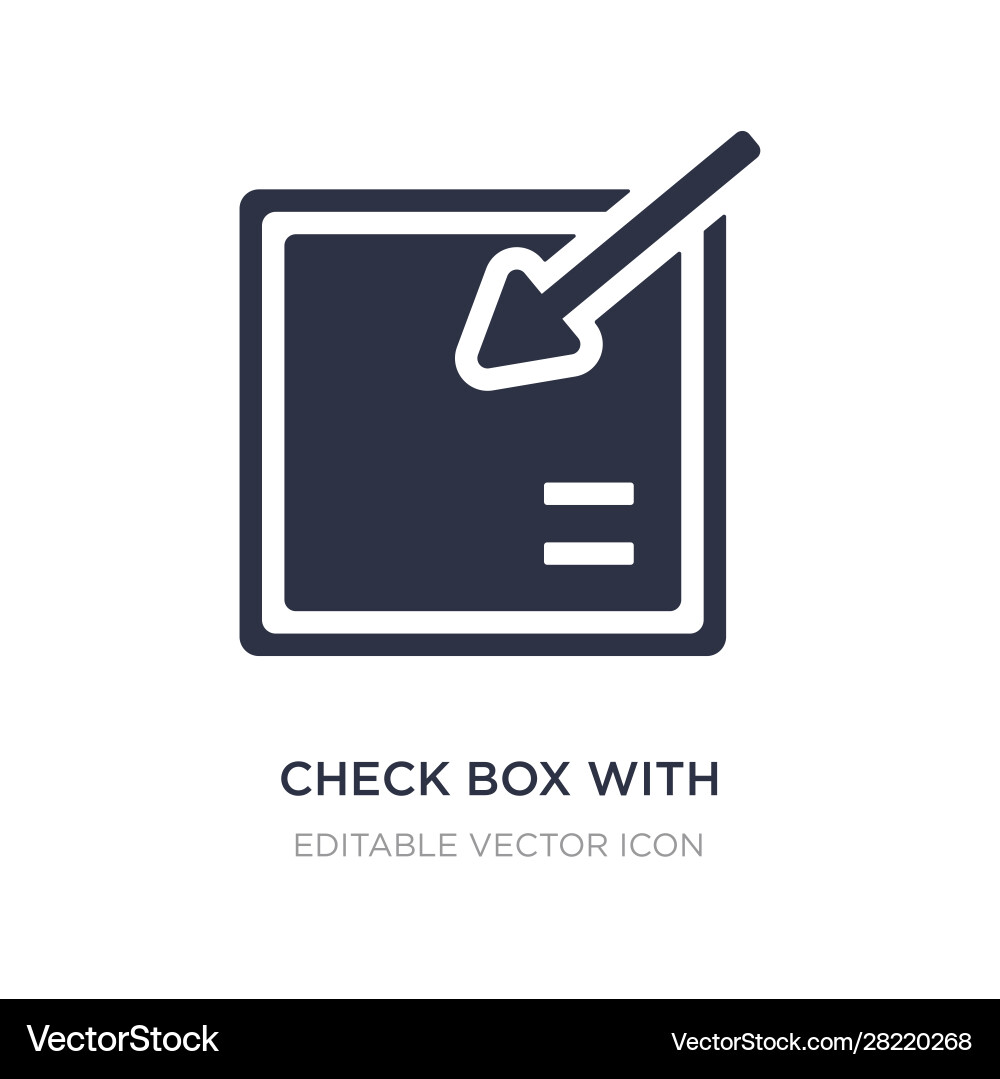 Check box with cursor icon on white background Check box with cursor icon on white background vector image