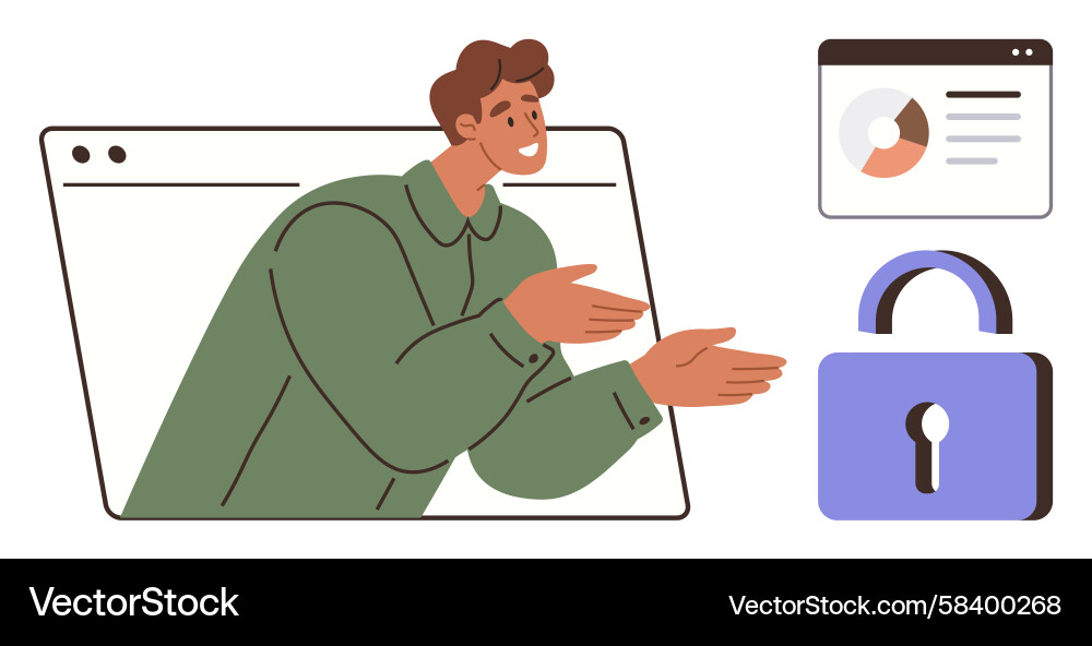 Data Security & Insights Vector Image