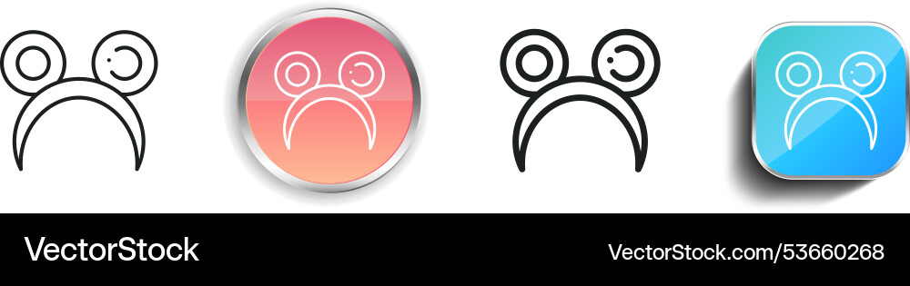 Ears icon thin linear regular and button style vector image