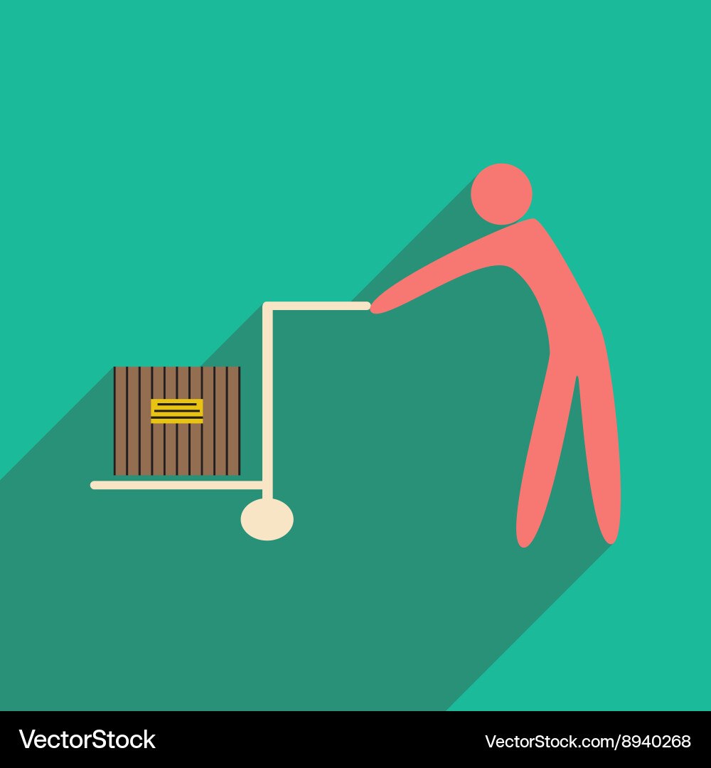 Flat with shadow icon and mobile application cargo Vector Image