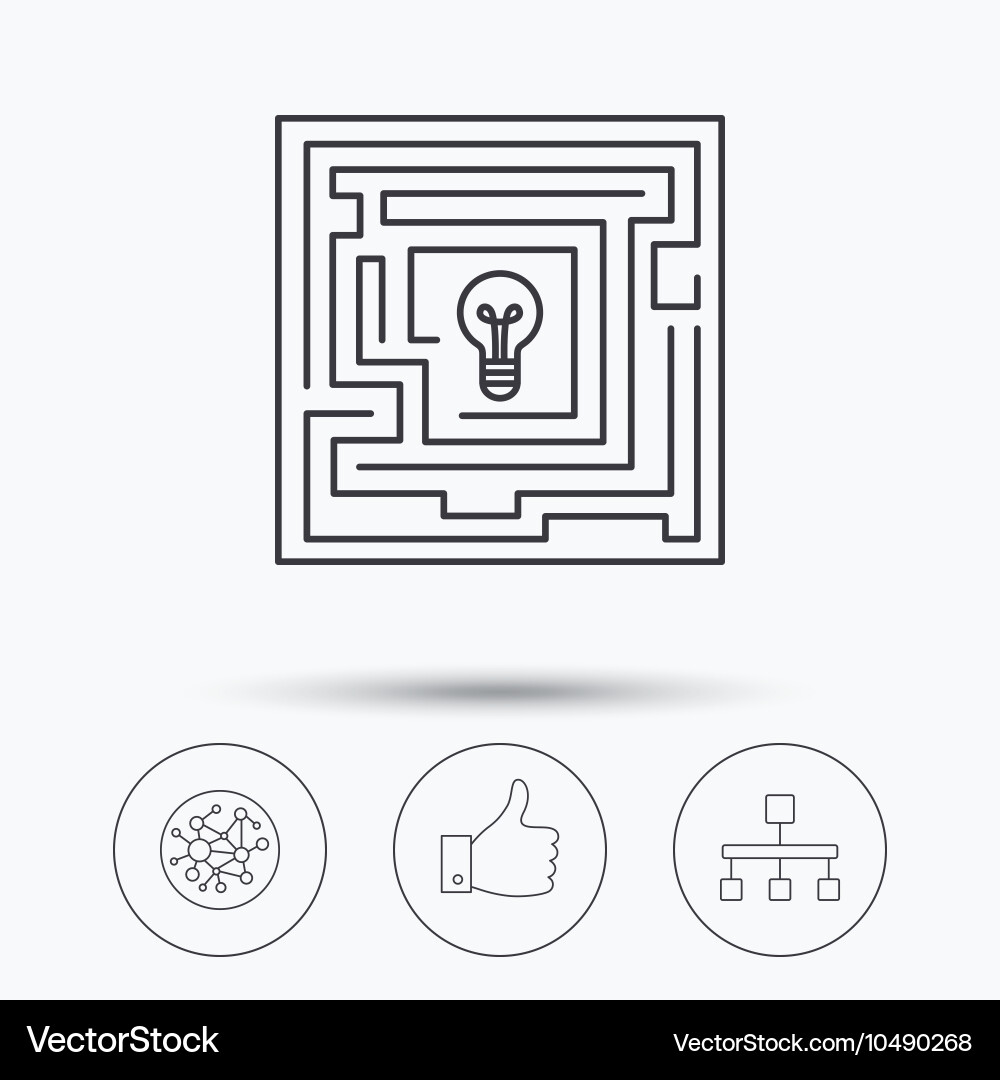 Global network like and hierarchy icons vector image