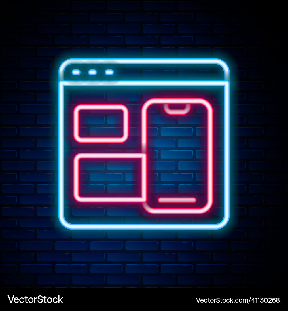 Glowing neon line software web developer Glowing neon line software web developer vector image