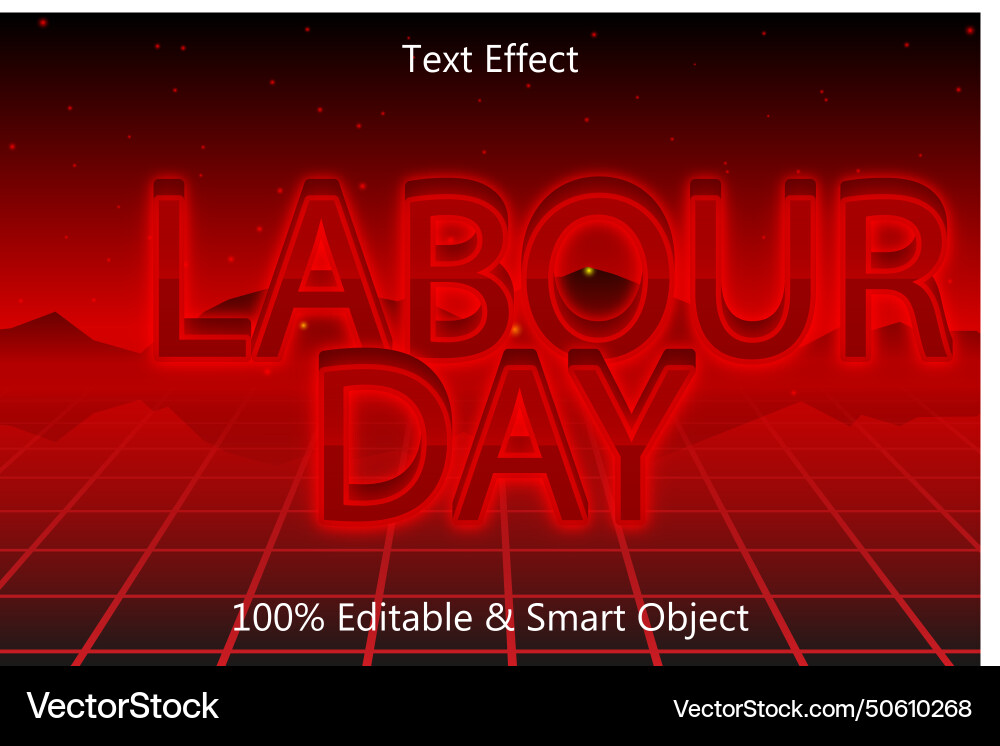 Labor day editable text effect 3 dimension emboss Vector Image