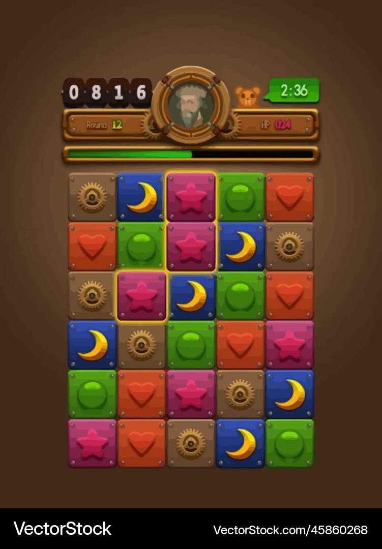 Level Button Game UI Icons vector image