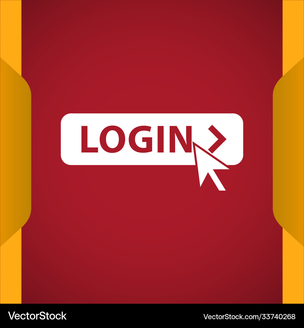 Login with mouse icon for web and mobile vector image