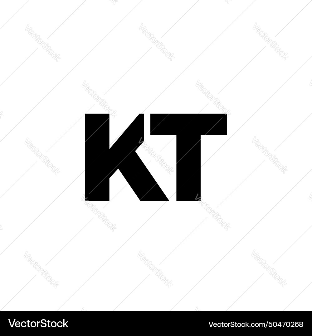 Minimal KT Monogram Logo - K & T Initial Template vector image