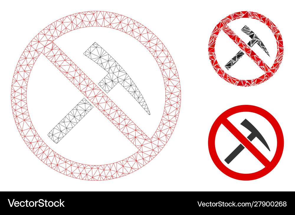 No mining tools mesh network model No mining tools mesh network model Vector Image