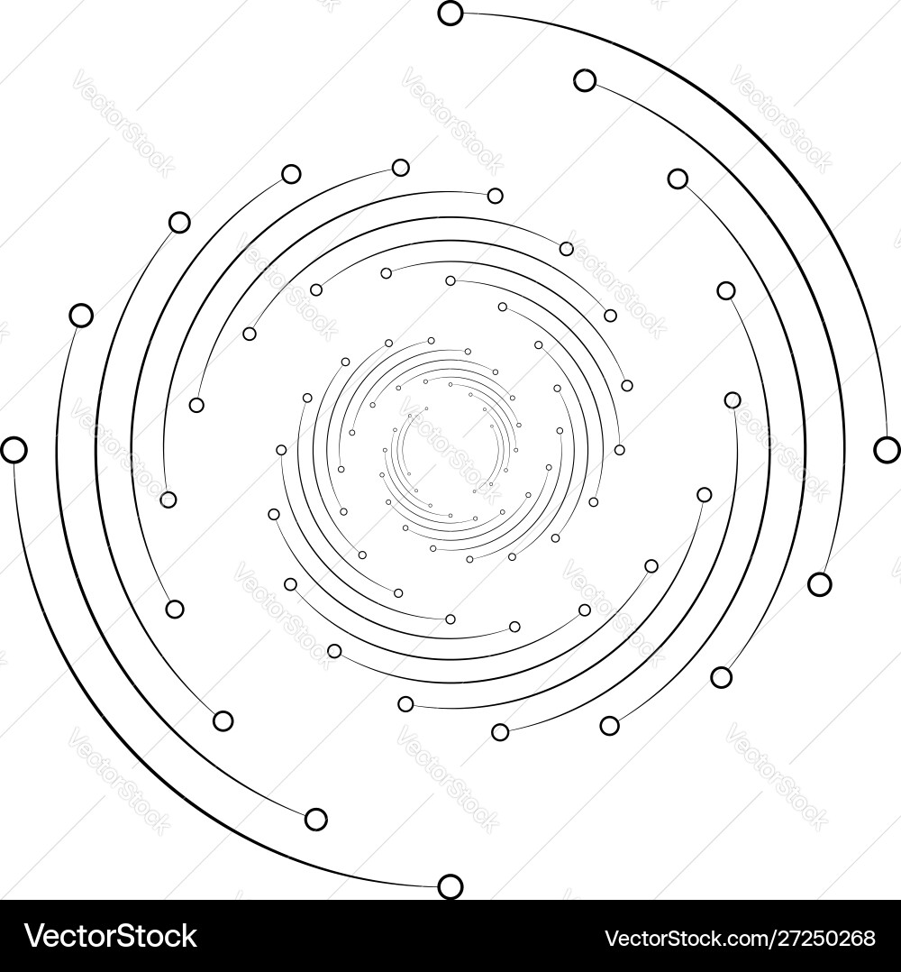 Plexus wire-frame radial circles with nodes Plexus wire-frame radial circles with nodes vector image