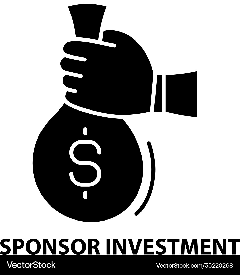 Sponsor investment symbol icon black sign Sponsor investment symbol icon black sign vector image