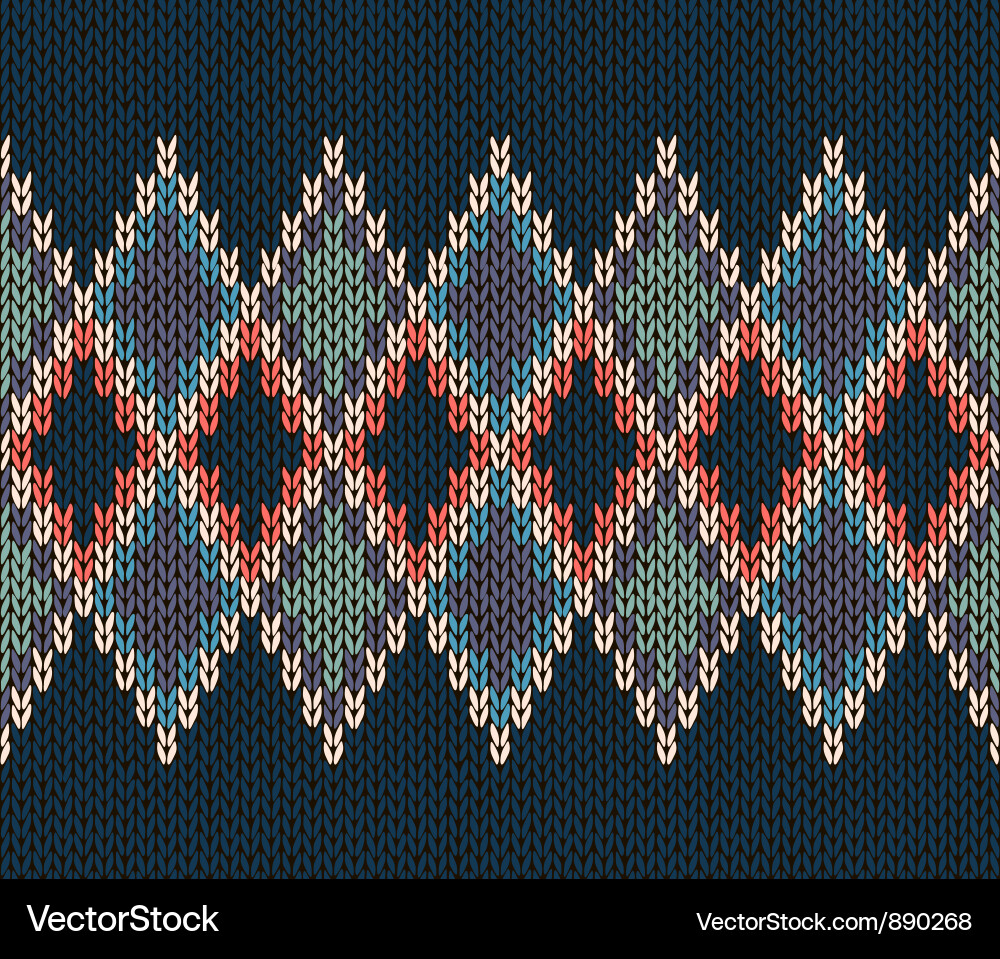 Style seamless color knitted pattern vector image