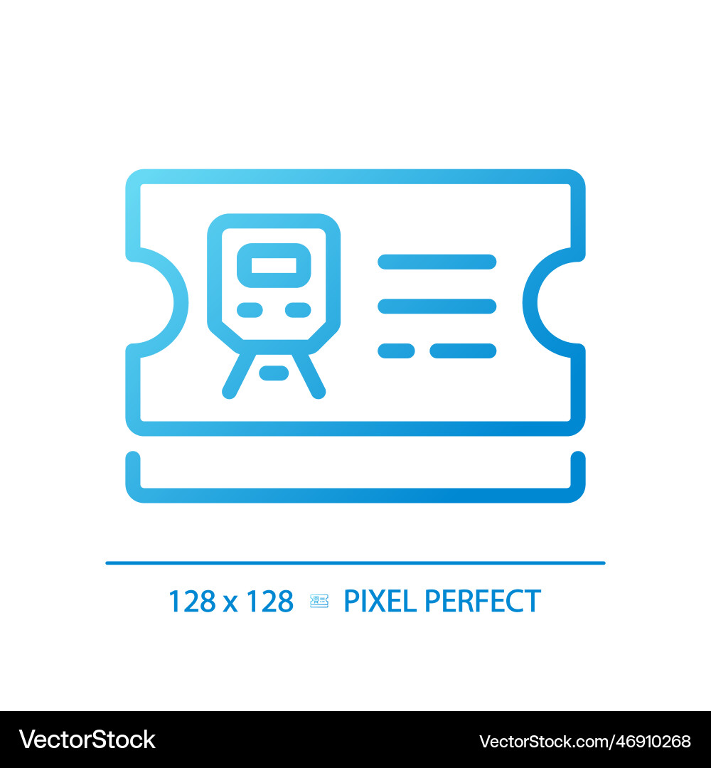 Ticket control pixel perfect gradient linear icon Ticket control pixel perfect gradient linear icon vector image