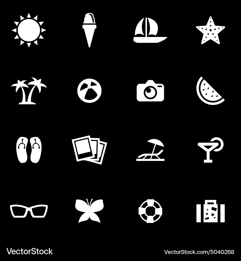 White sport icon set vector image