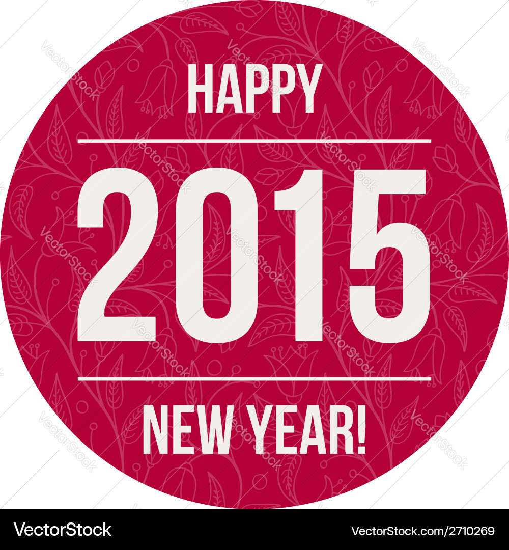 2015 number on color circle background vector image