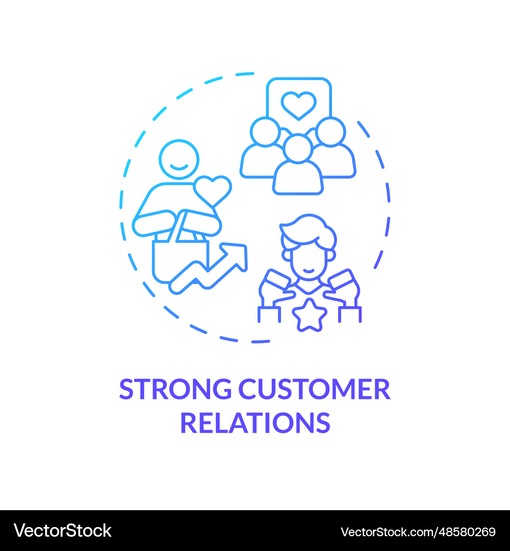 2d gradient line icon strong customer relations 2d gradient line icon strong customer relations vector image