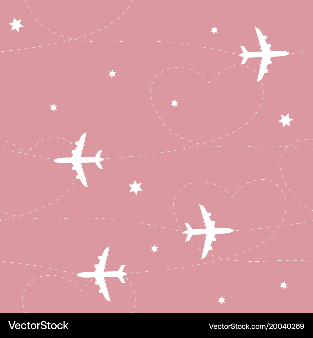 Airplane path seamless pattern Vector Image