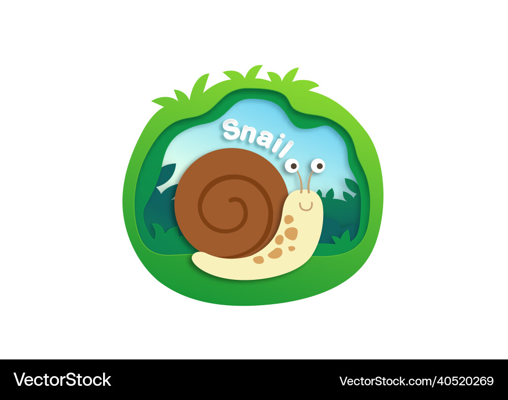 Alphabet letter s-snailpaper cut concept Alphabet letter s-snailpaper cut concept vector image