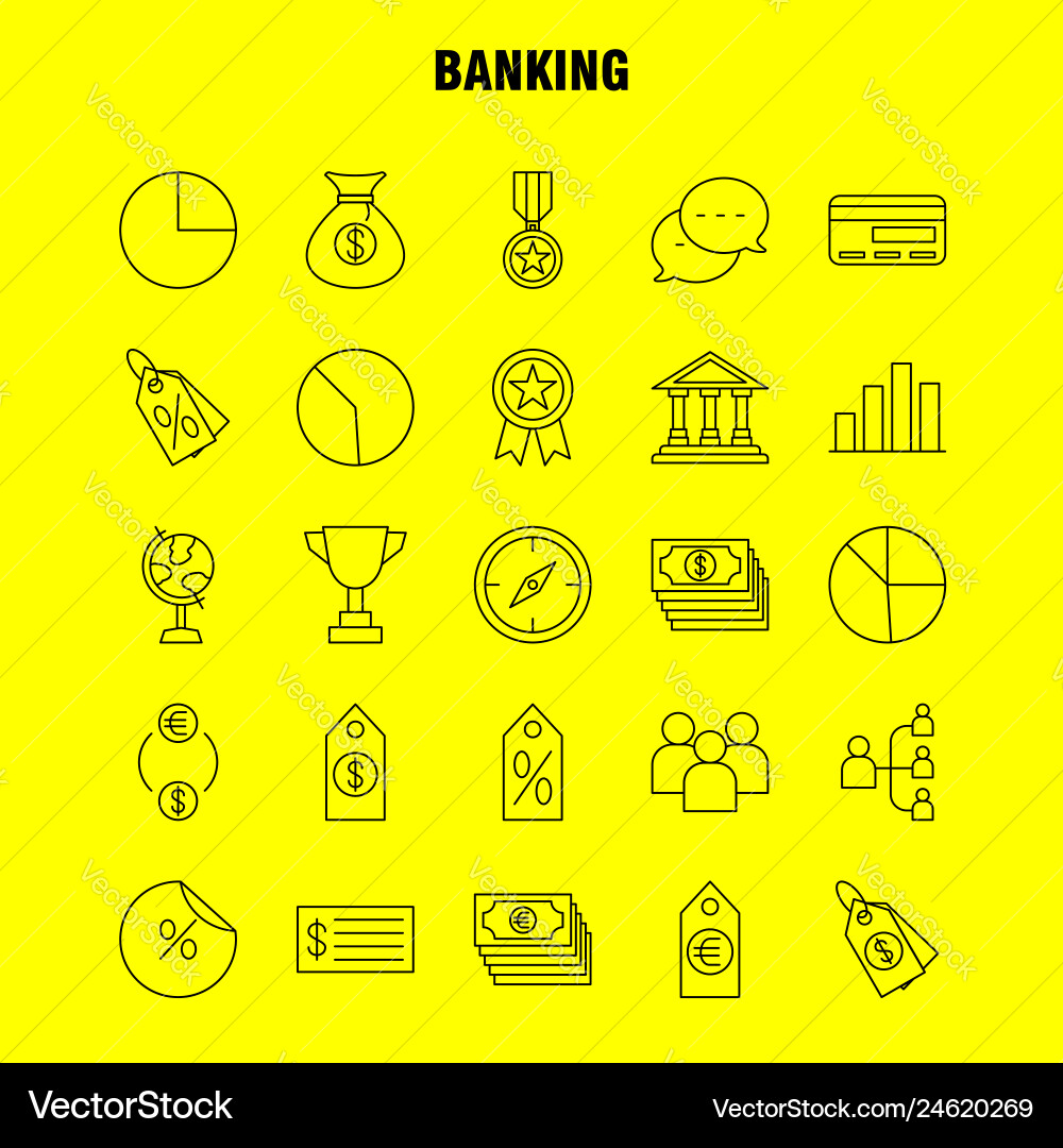 Banking line icon for web print and mobile uxui vector image