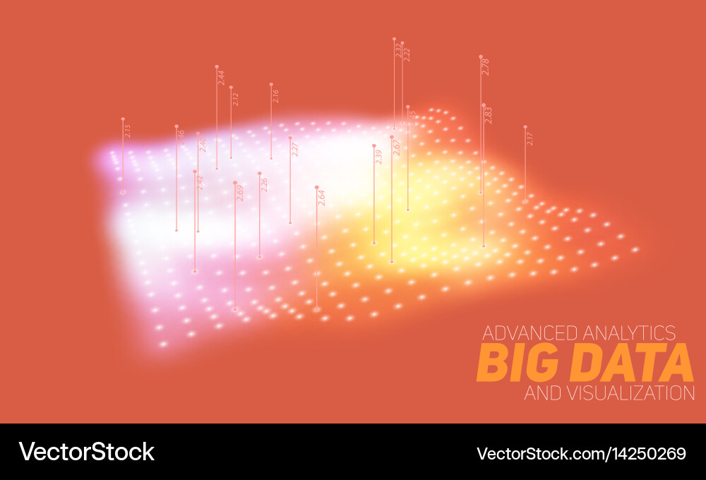 Big data plot colorful visualization vector image