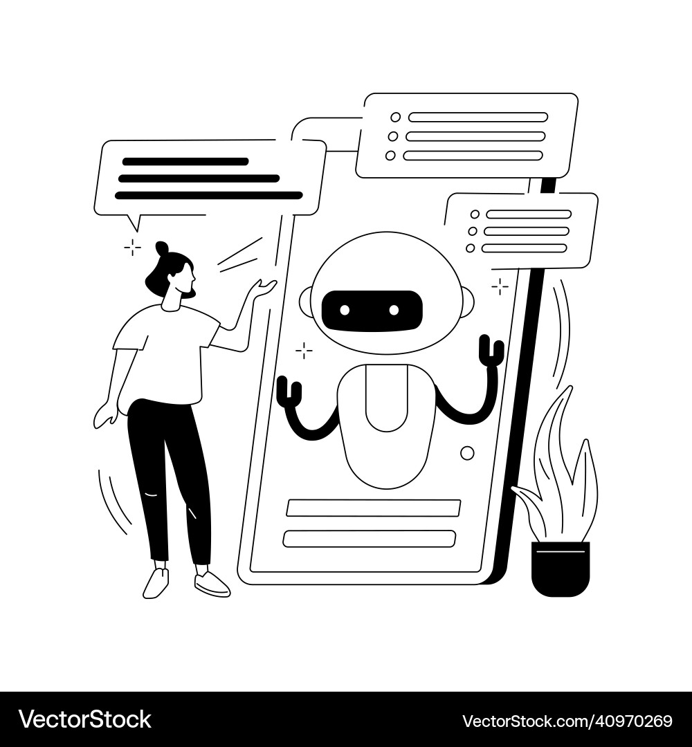 Chatbot virtual assistant abstract concept Chatbot virtual assistant abstract concept vector image