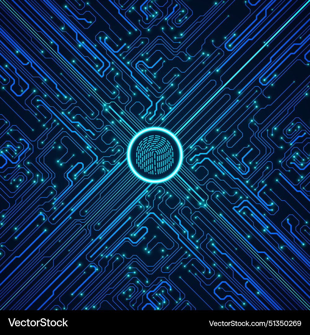 Cyber security by dint of fingerprint scanning vector image