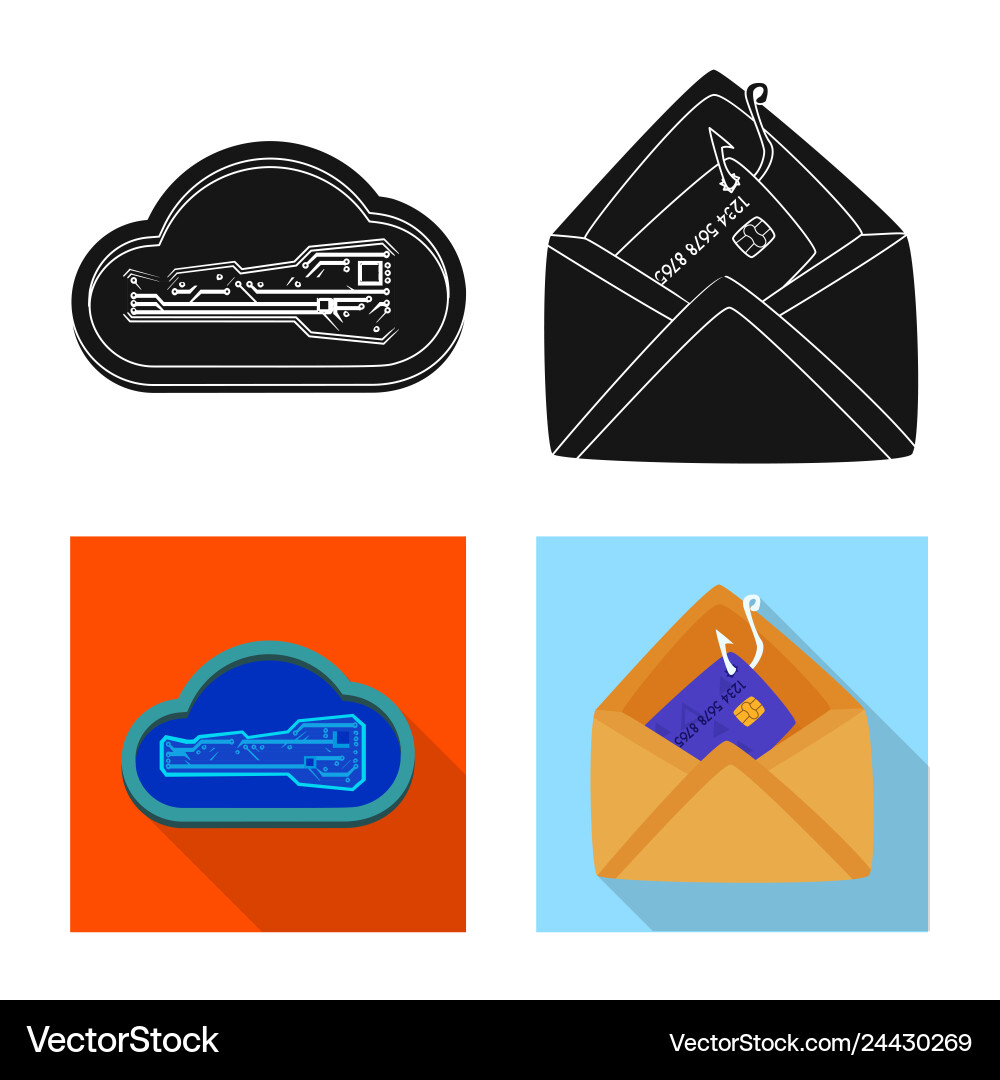 Design of virus and secure sign collection vector image