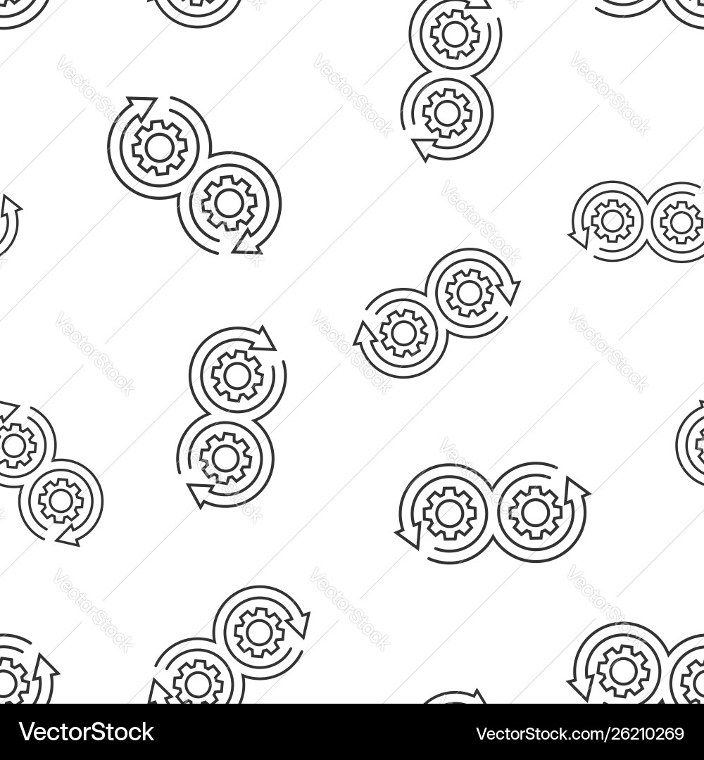 DevOps Seamless Pattern - Cog Icon vector image