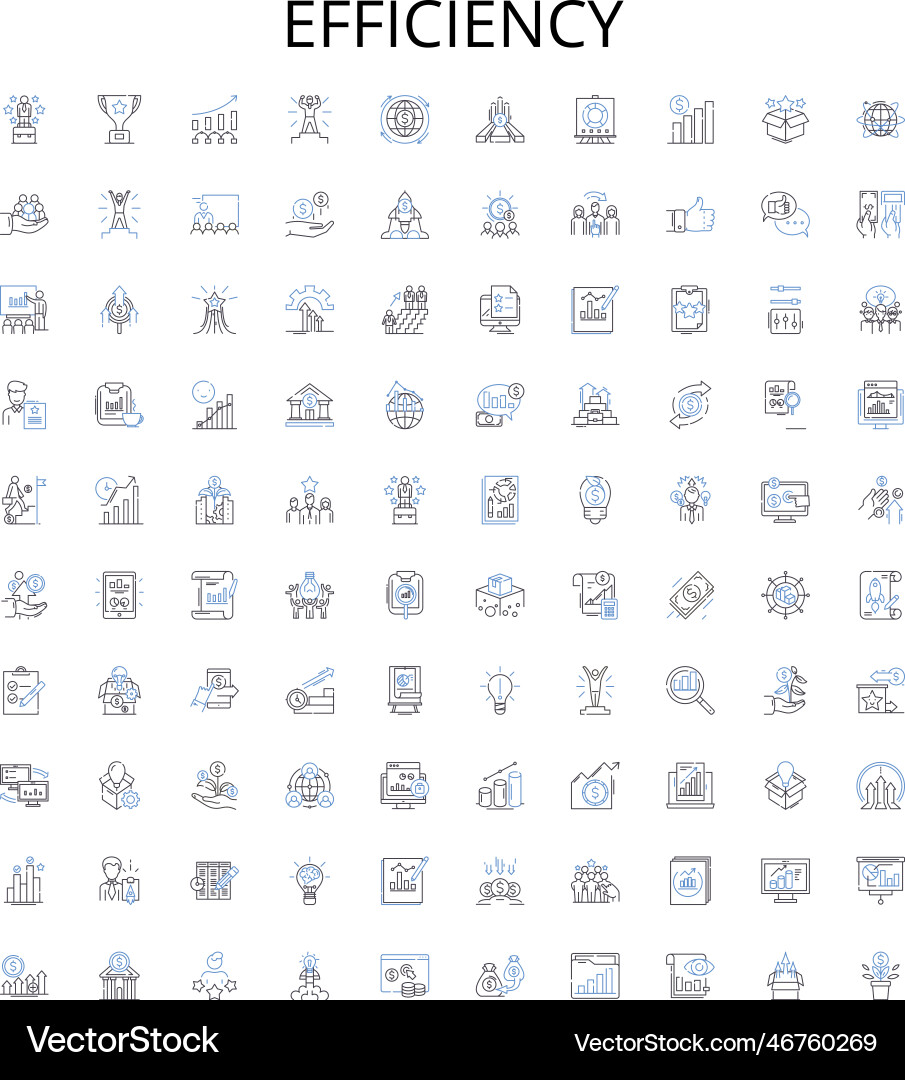 Efficiency outline icons collection efficient vector image