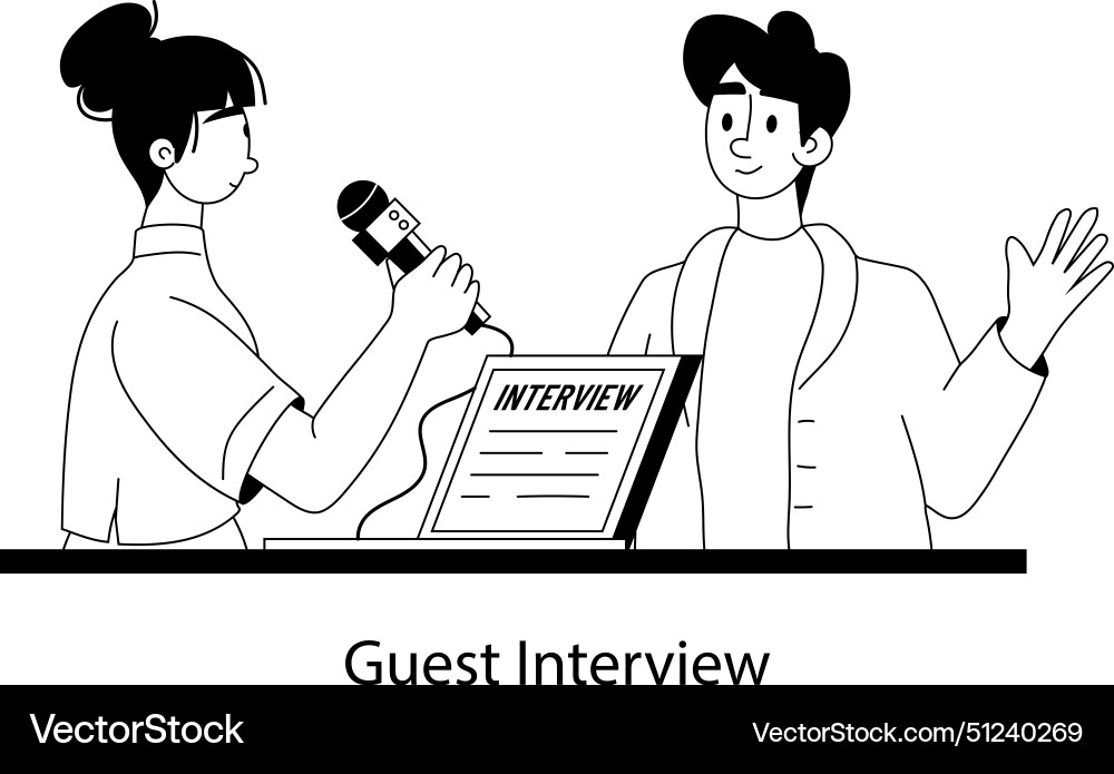 Guest interview Vector Image