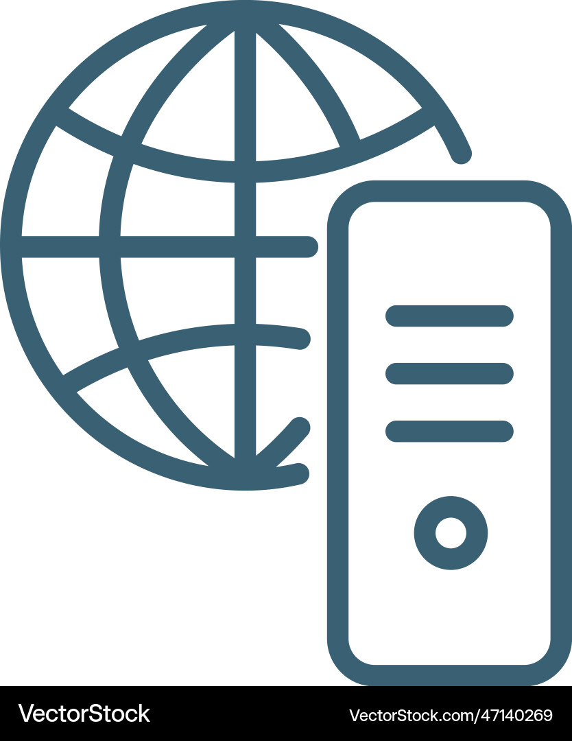 Internet server icons thin line Internet server icons thin line Vector Image