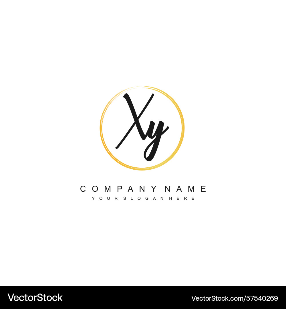 Minimal signature logo design with xy initials Vector Image