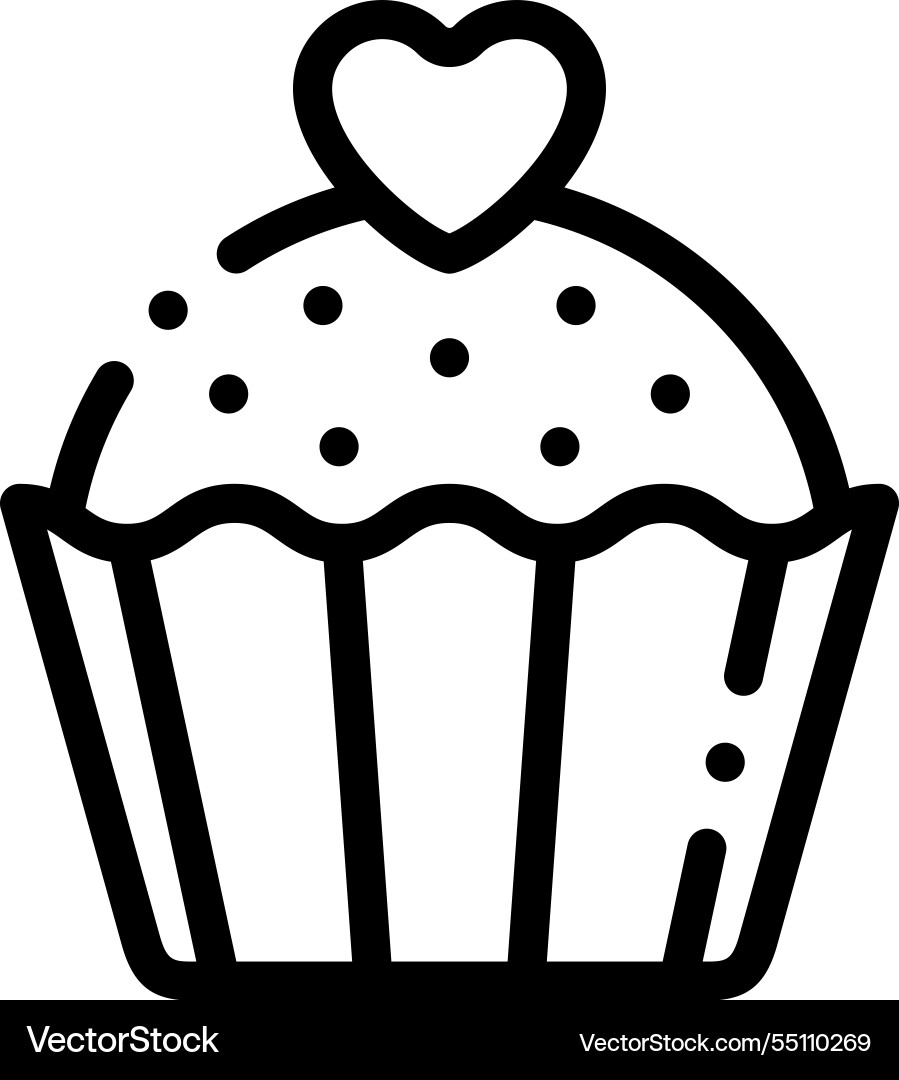 Muffin icon thin linear style design isolated Muffin icon thin linear style design isolated vector image