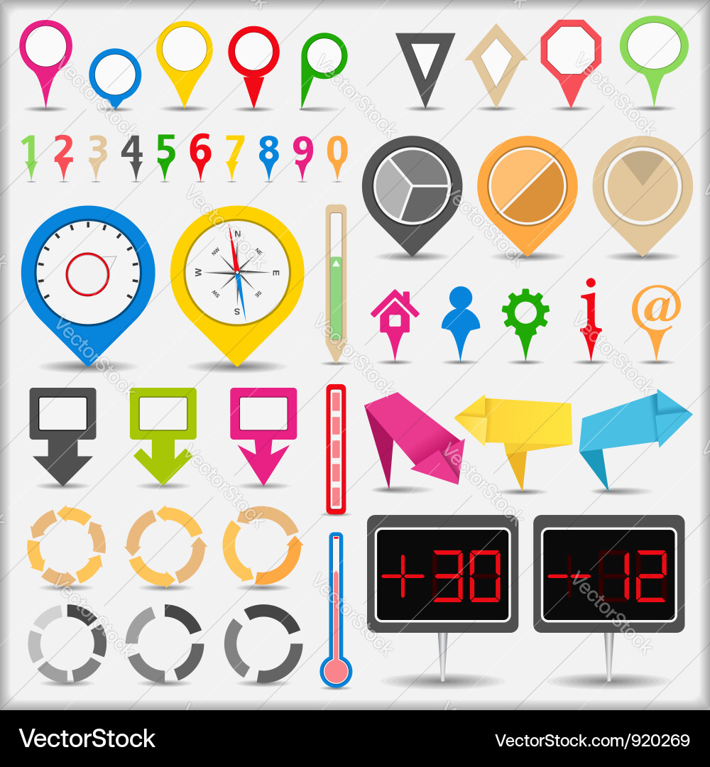 Navigation & Location Icons vector image