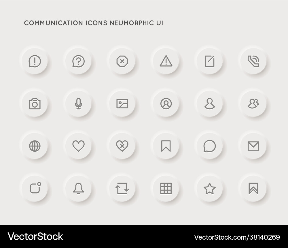 Neumorphic communication user interface ui icon Neumorphic communication user interface ui icon vector image