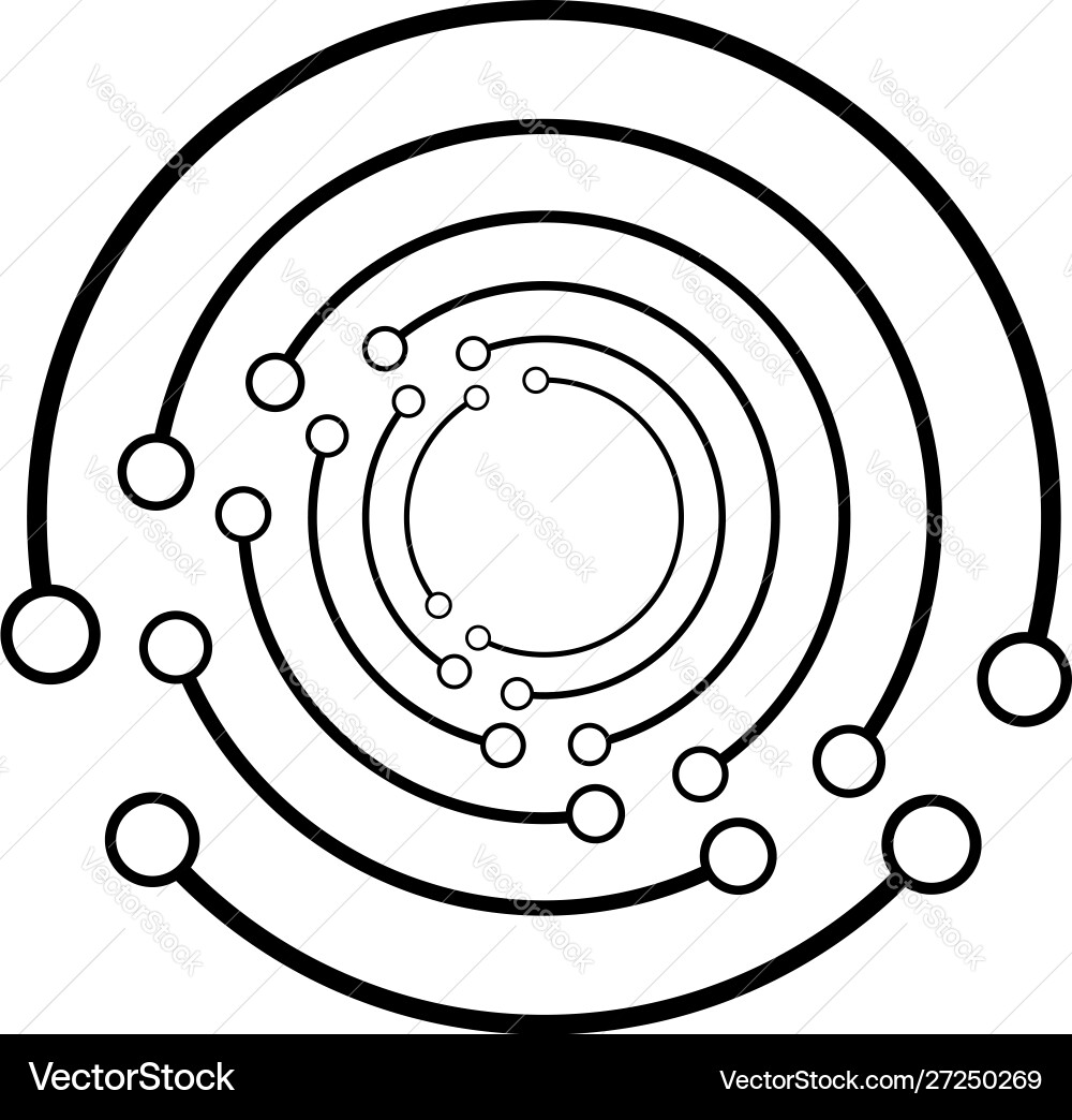 Plexus wire-frame radial circles with nodes Plexus wire-frame radial circles with nodes vector image