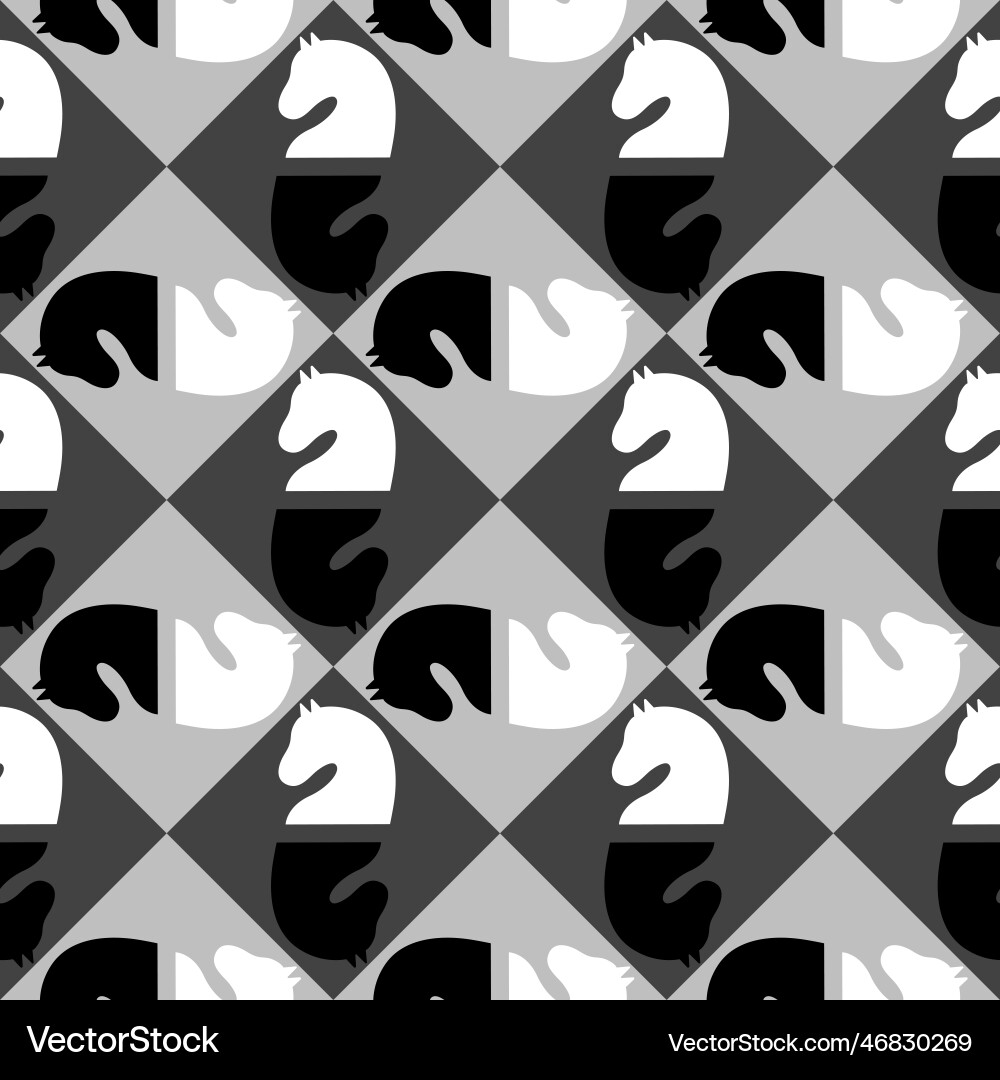 Seamless pattern with chess knight endless vector image