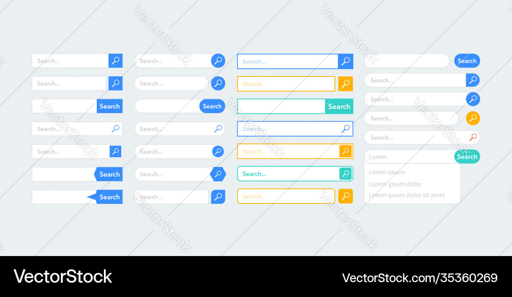 Search bar element design set Search bar element design set vector image