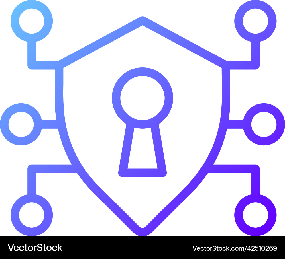 Secure data pixel perfect gradient linear icon Secure data pixel perfect gradient linear icon vector image