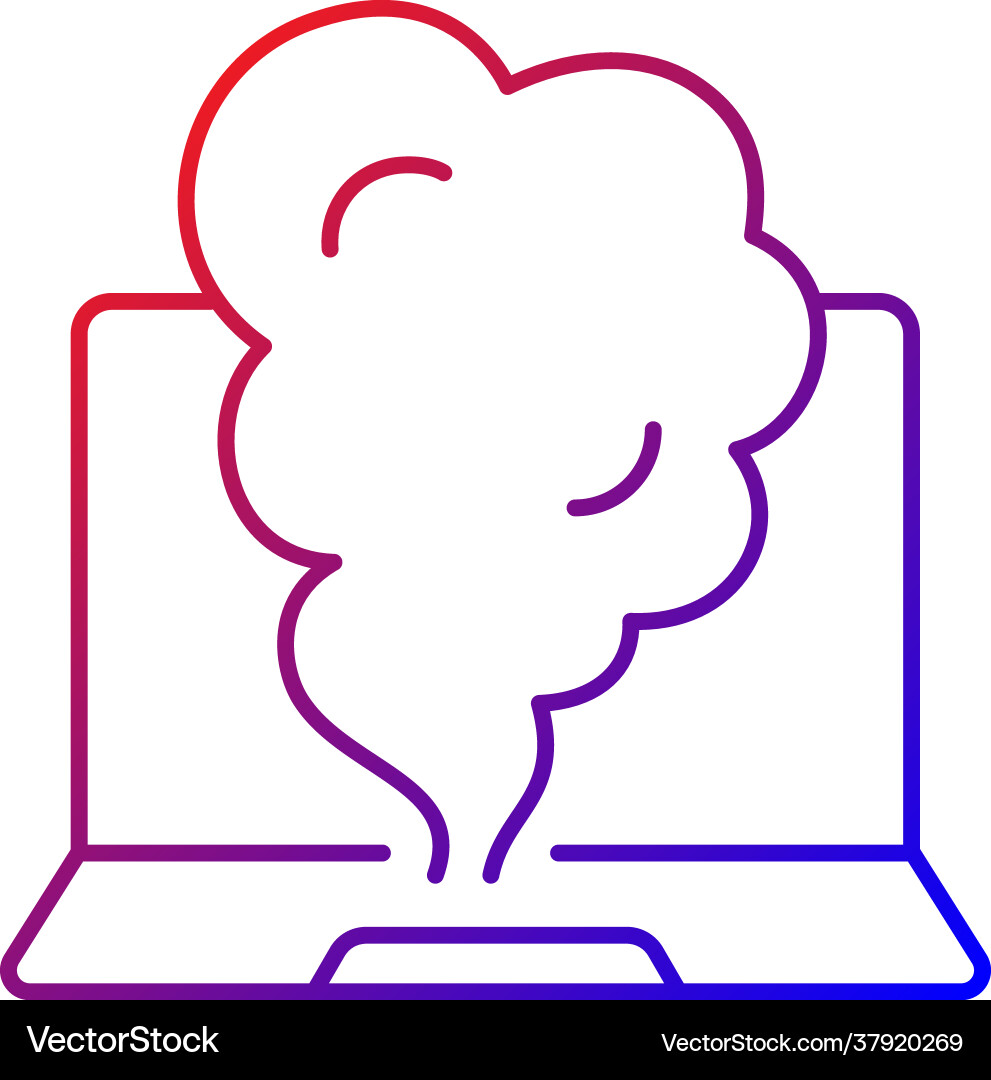Smoking computer gradient linear icon Smoking computer gradient linear icon vector image