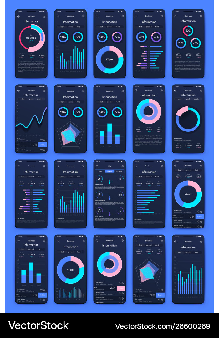 Verschiedene ui ux gui-Bildschirme und flache Web-Symbole Verschiedene ui ux gui-Bildschirme und flache Web-Symbole vektorbild