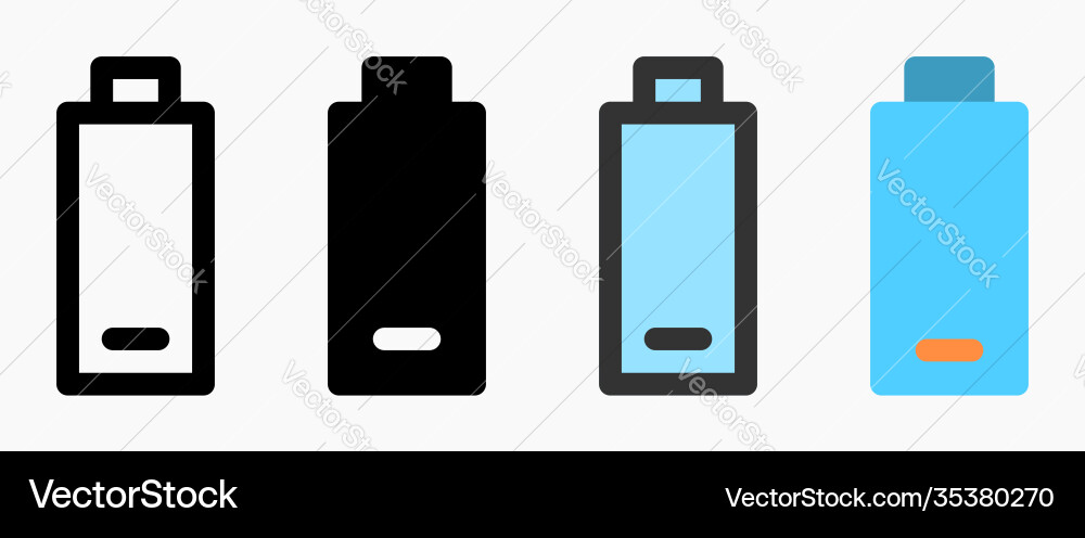20 percent battery level icon isolated on white 20 percent battery level icon isolated on white vector image